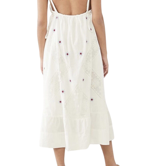 NEW Free People Dewdrop Maxi Dress White Ivory Floral Lace Size M NWT - Picture 6 of 16